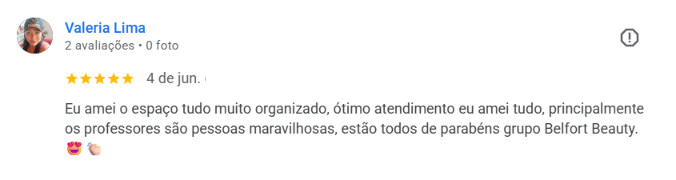Avaliação 5 estrelas de Concita Oliveira no Google