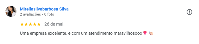 Avaliação 5 estrelas de Leyla Pereira no Google