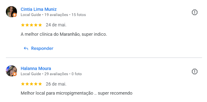 Avaliação 5 estrelas de Ananda Gabriele no Google